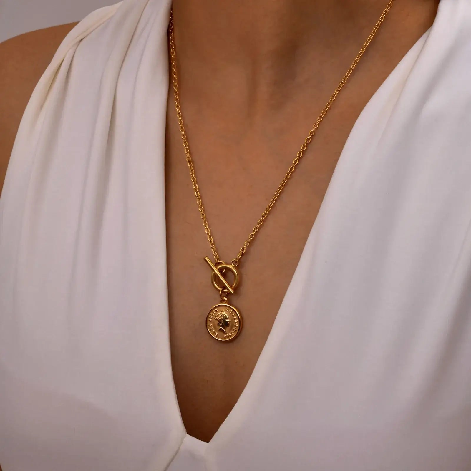 Vintage Hypoallergenic Medallion Coin Necklace