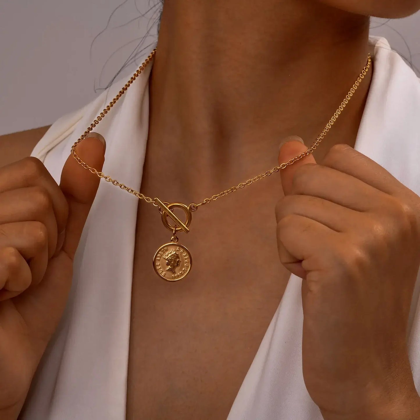 Vintage Hypoallergenic Medallion Coin Necklace