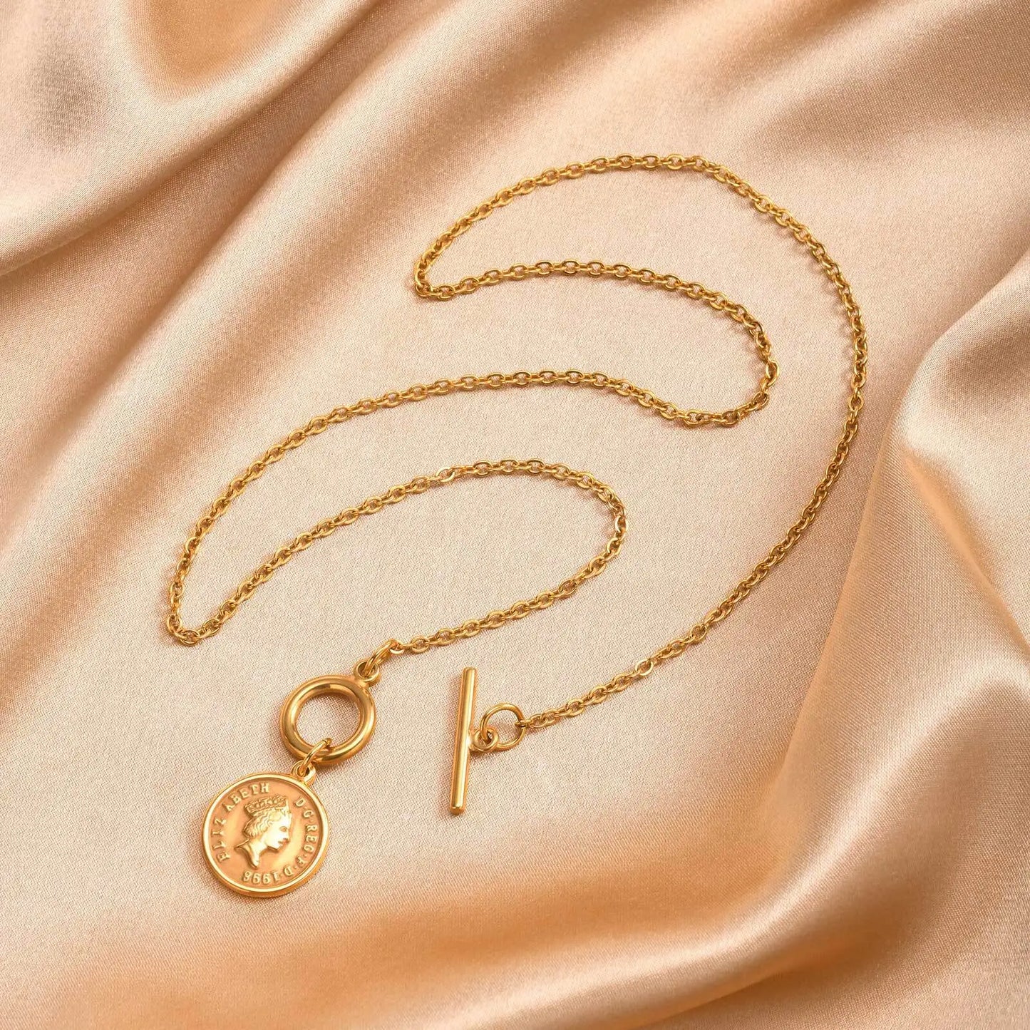 Vintage Hypoallergenic Medallion Coin Necklace