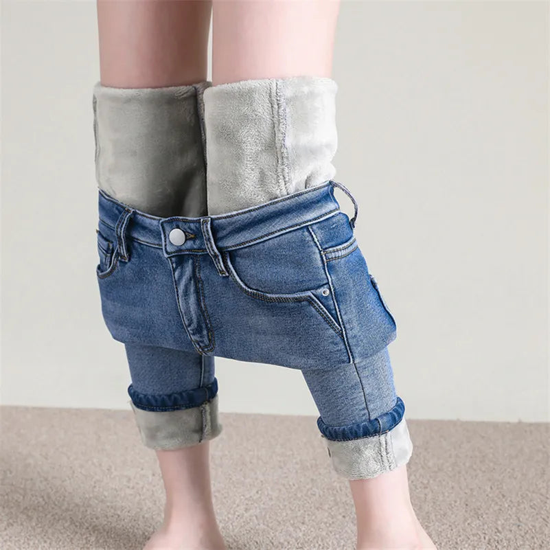 Warm Thick Fleece Stretchy Skinny Women Jeans | GreenLifeHuman Emporium