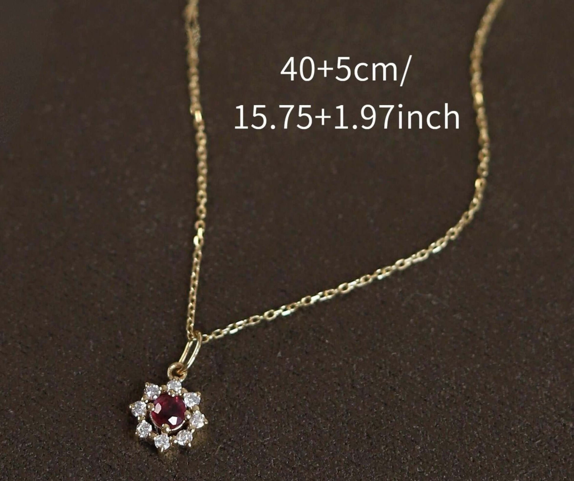 S925 Sterling Silver Red Zirconia Necklace