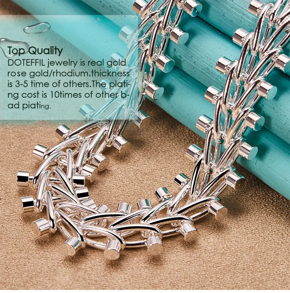 Chic & Elegant Sterling Silver Double Round Bead Chain Necklace | GreenLifeHuman Emporium