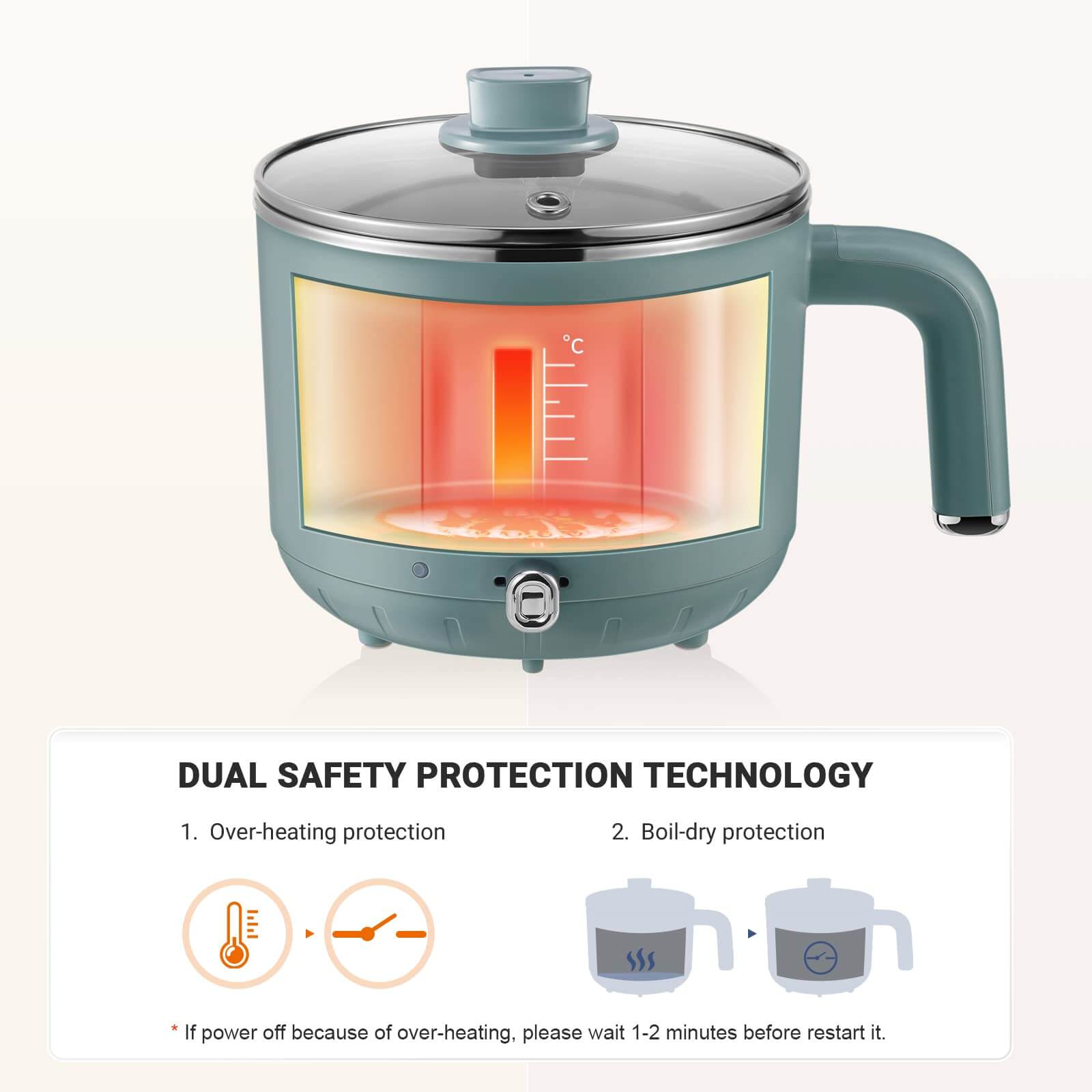 Smart Cooking Bear Electric Pot with Boil-Dry Protection