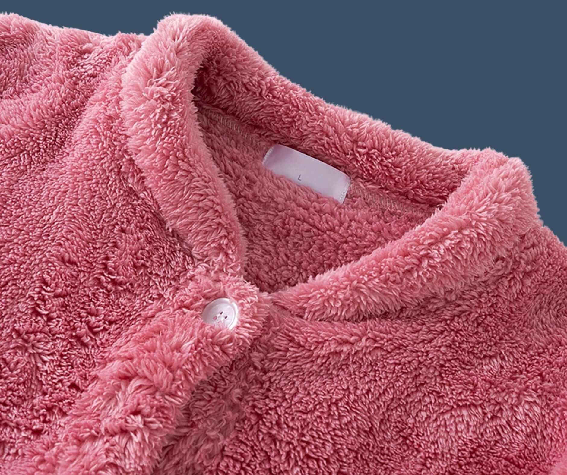  Soft Plush Long Fleece Robe for Women with Pockets