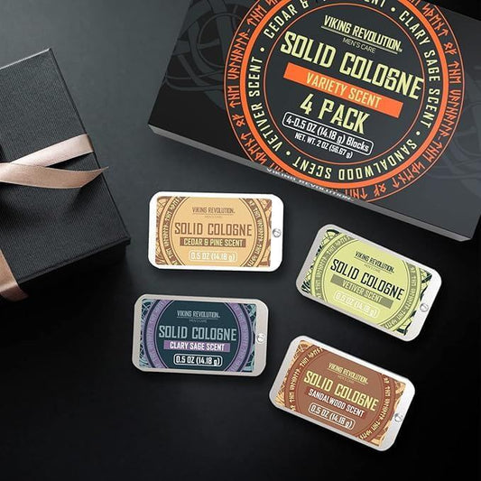 Solid Cologne for Men Viking Vibes 4-Pack Gift Set