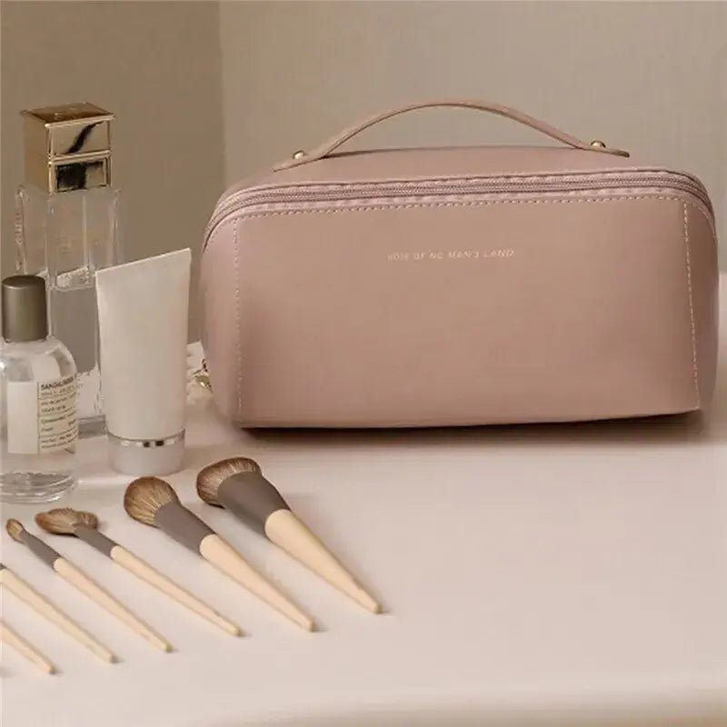 Spacious & Versatile PU Leather Travel Cosmetic Bag