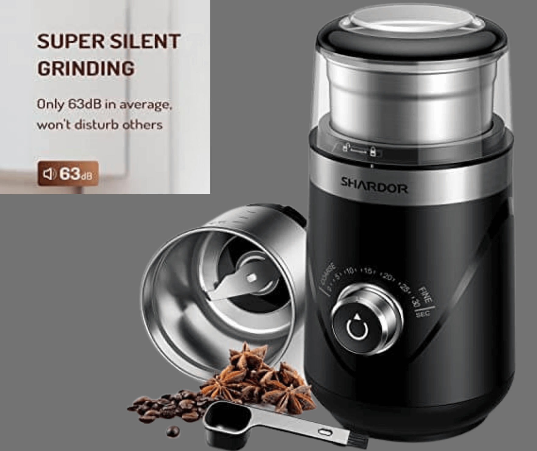 Stainless Steel Electric Coffee & Spice Grinder 