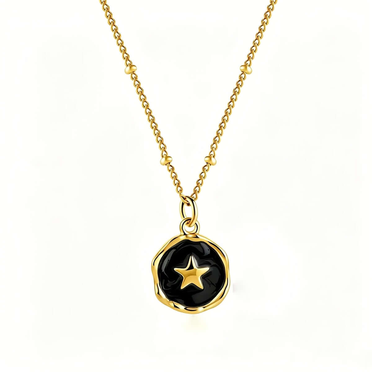Stainless Steel Resin Inlay Necklace - Cross Heart Star Moon