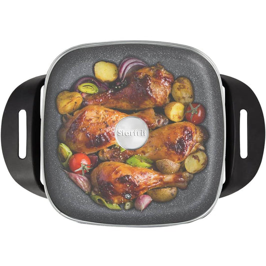Starfrit Rock Tec 12inch Electric Skillet Nonstick Glass Lid