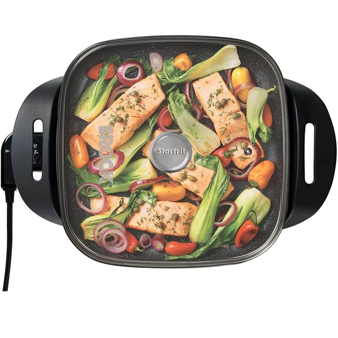 Starfrit Rock Tec 12inch Electric Skillet Nonstick Glass Lid
