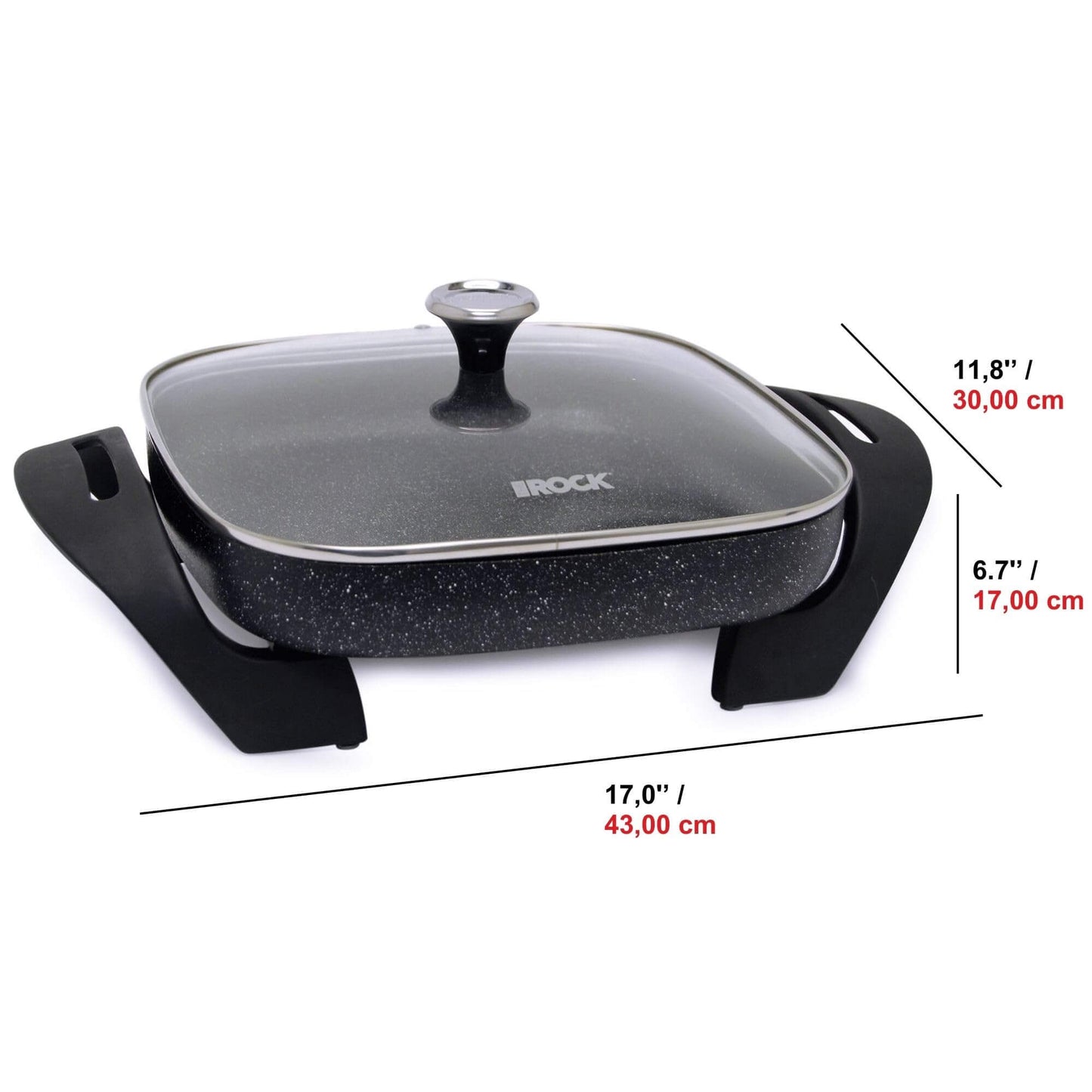 Starfrit Rock Tec 12inch Electric Skillet Nonstick Glass Lid
