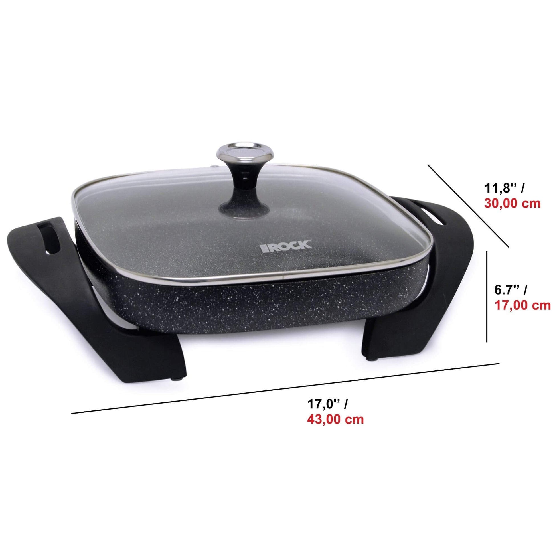 Starfrit Rock Tec 12inch Electric Skillet Nonstick Glass Lid