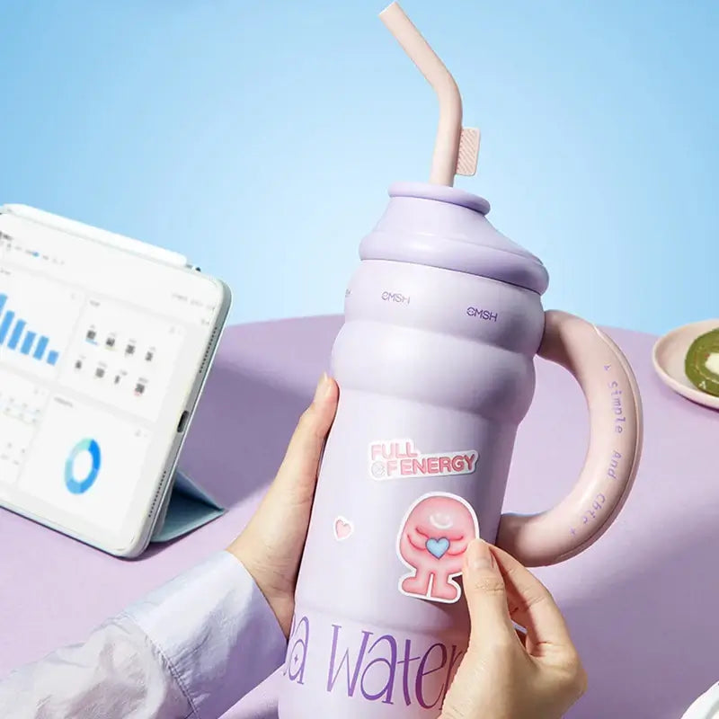 Steel Shield Leakproof Double-Walled Tumbler with Straw