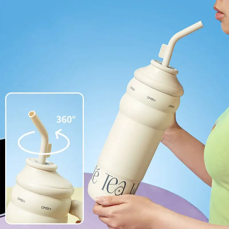 Steel Shield Leakproof Double-Walled Tumbler with Straw