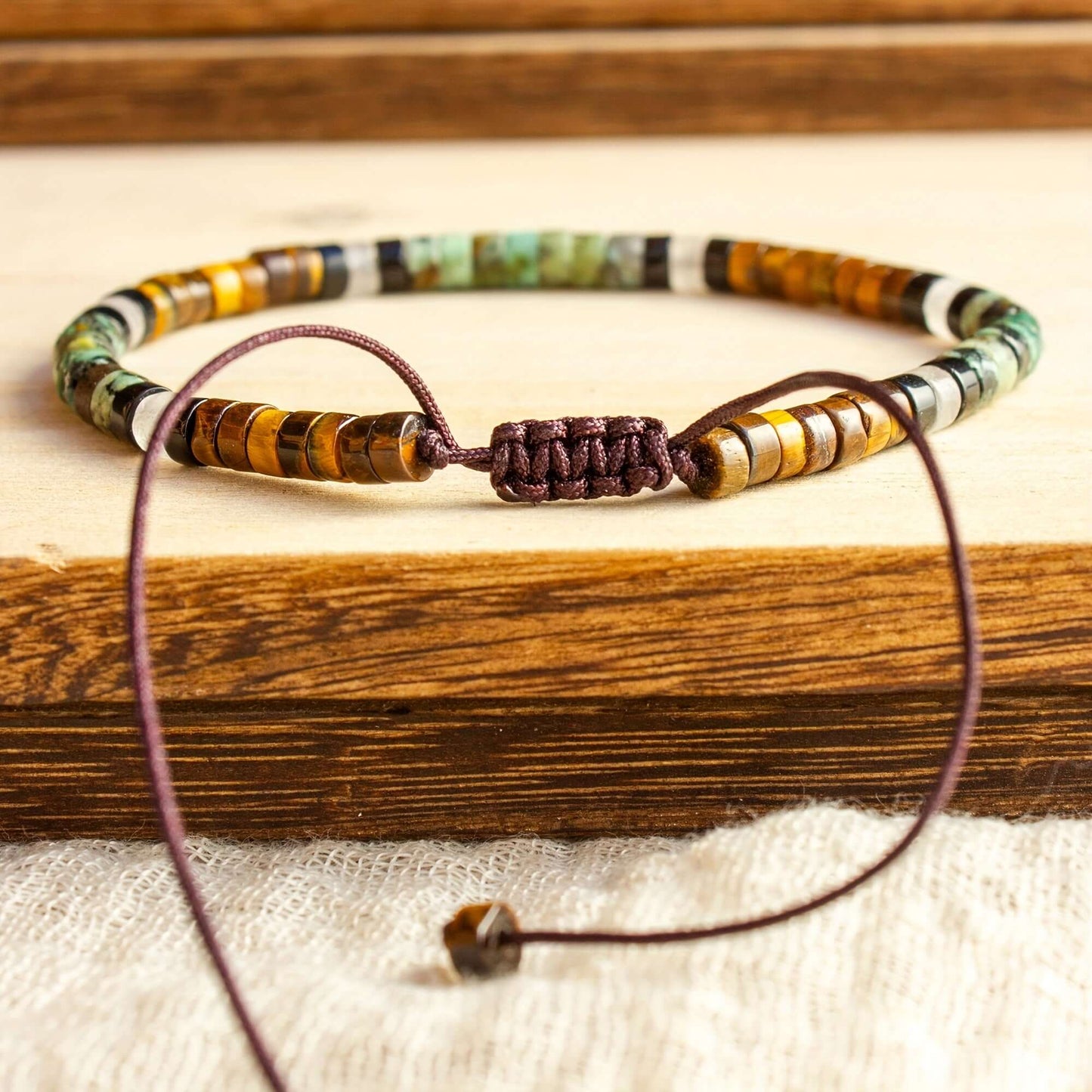Strength & Balance Tigers Eye & African Turquoise Bracelet