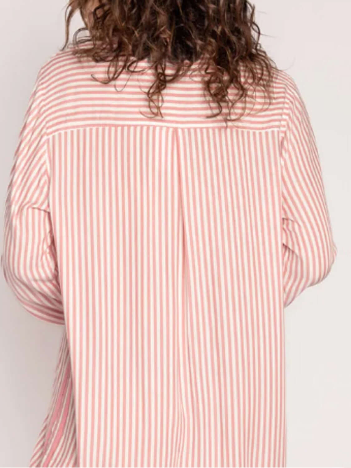 Stripes Collared Neck Top & Shorts Lounge Set