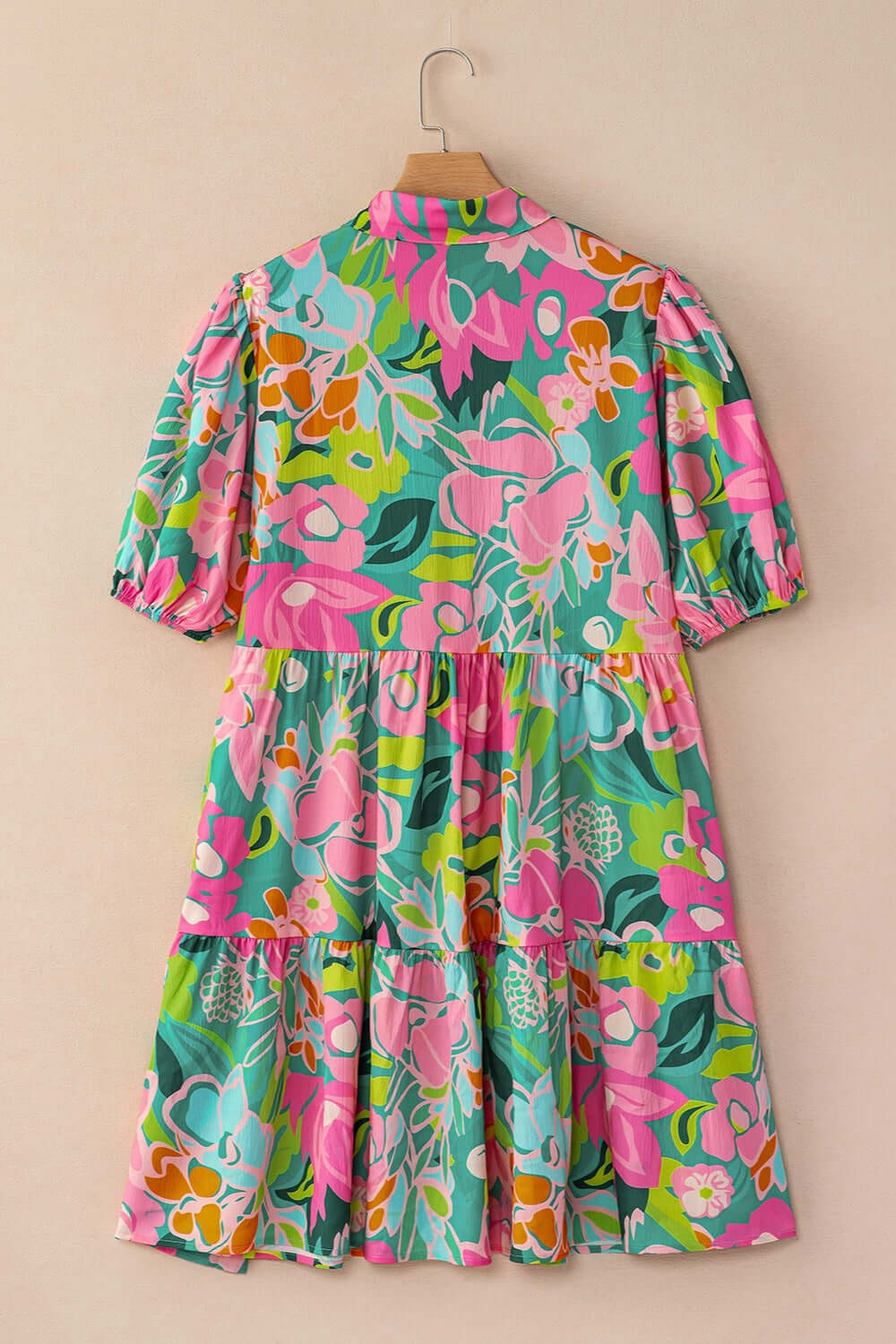Style Statement Printed Puff Sleeve Mini Dress