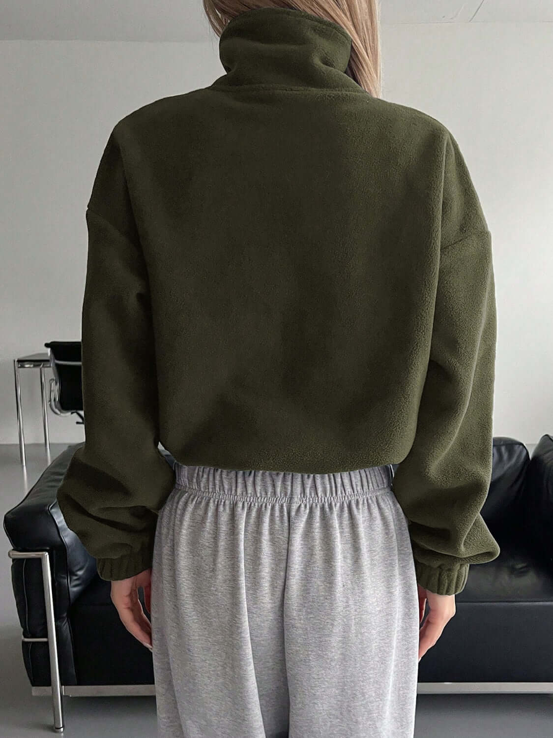 Stylish Honey Cropped Zip-Up Jacket