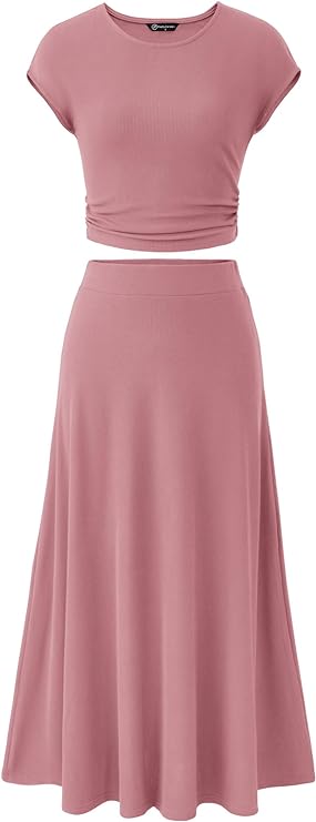 Summer Simplicity Knit Crop Top & Midi Skirt Set