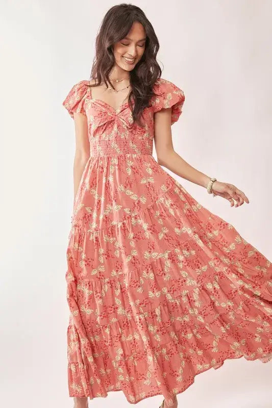 Sunlit Romance: Lightweight Textured Tiered Maxi Dress