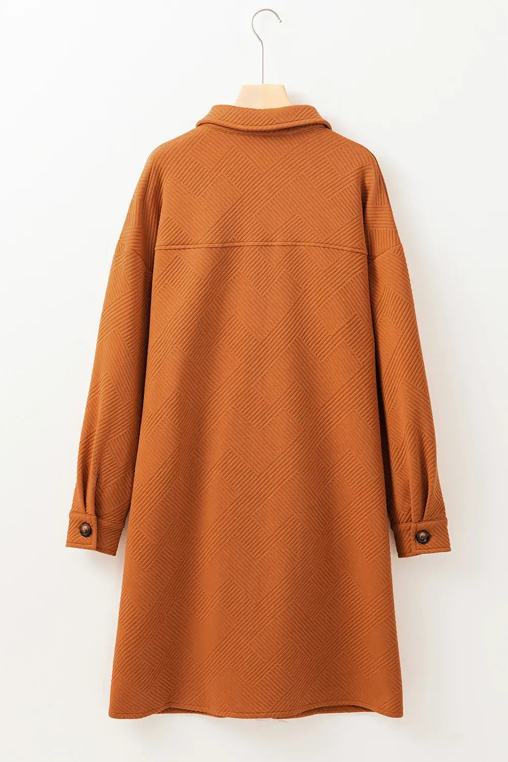 Textured Sophistication Collared Neck Coat