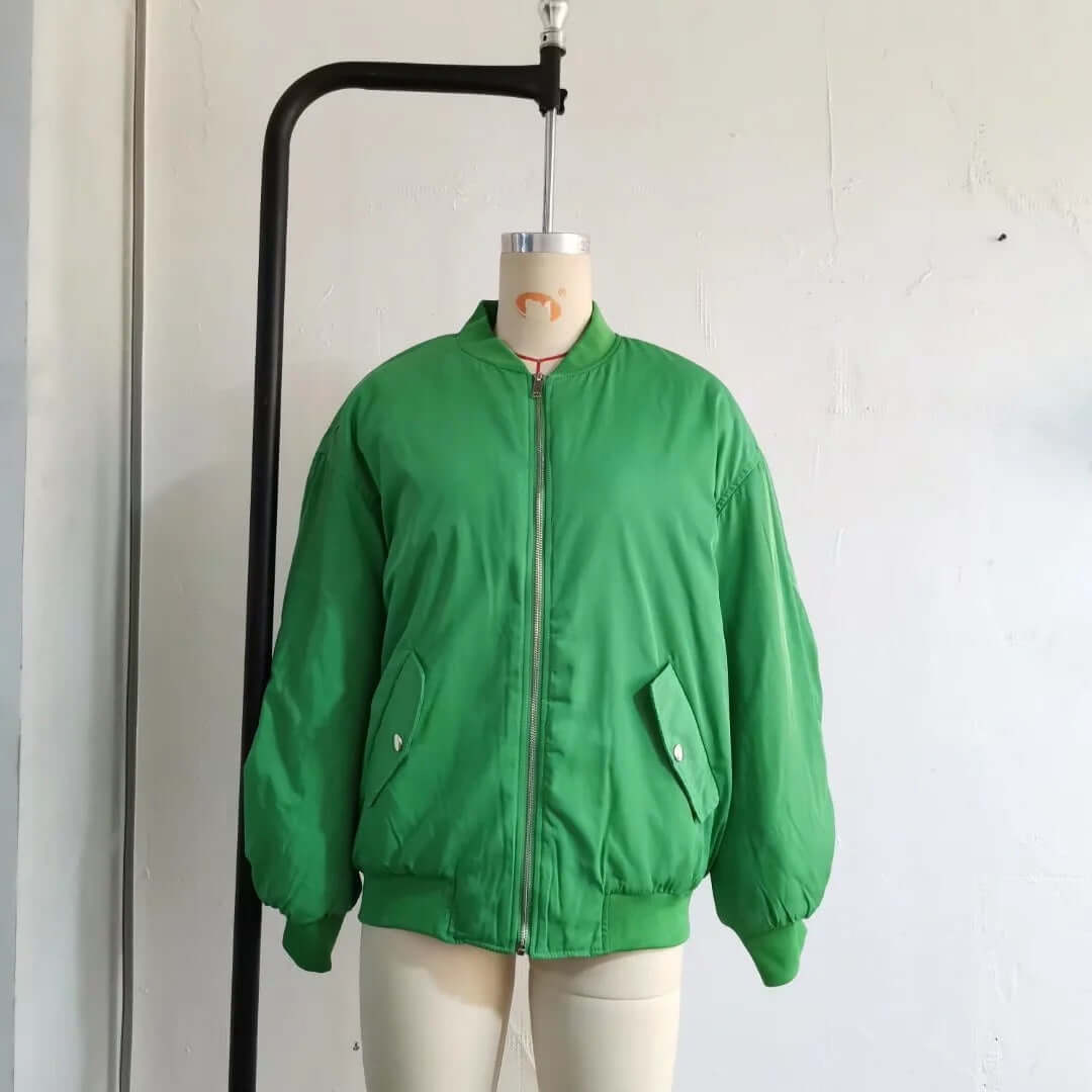 Timeless Comfort Loose Fit Cotton Baseball Jacket