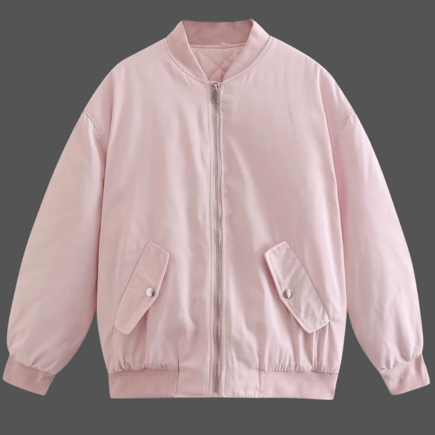 Timeless Comfort Loose Fit Cotton Baseball Jacket