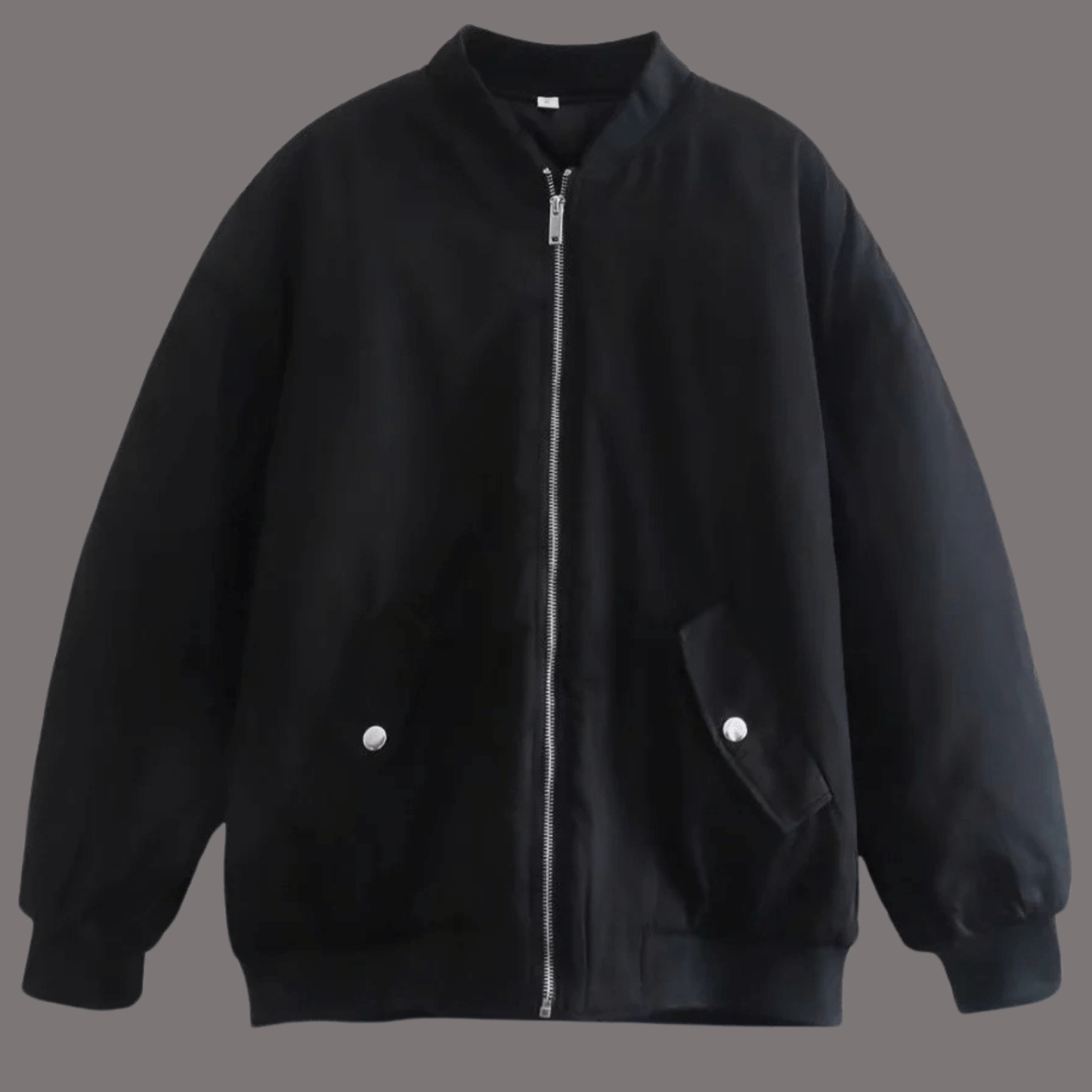 Timeless Comfort Loose Fit Cotton Baseball Jacket