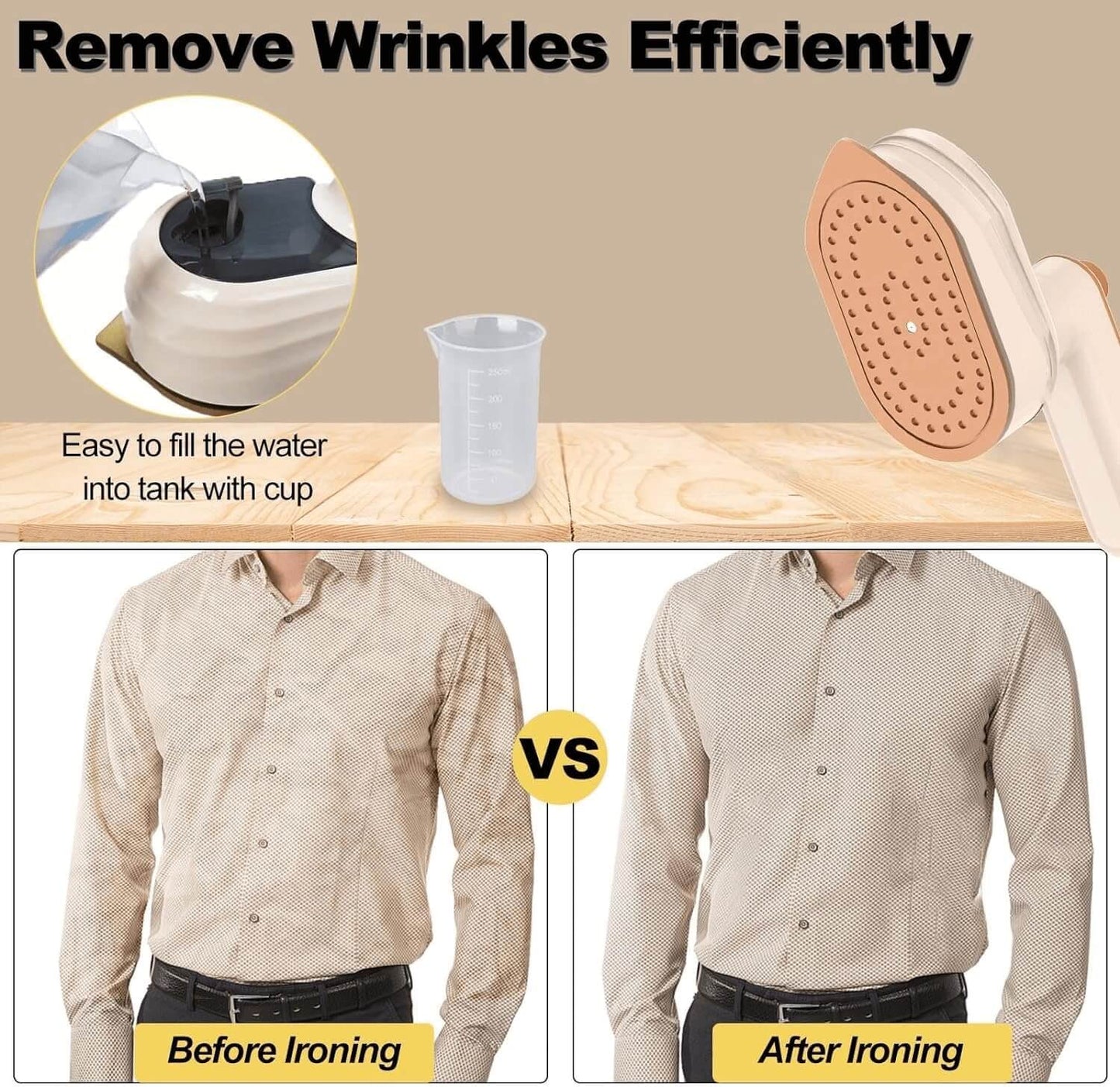 Travel Essential 2-in-1 Mini Pink Iron for Clothes