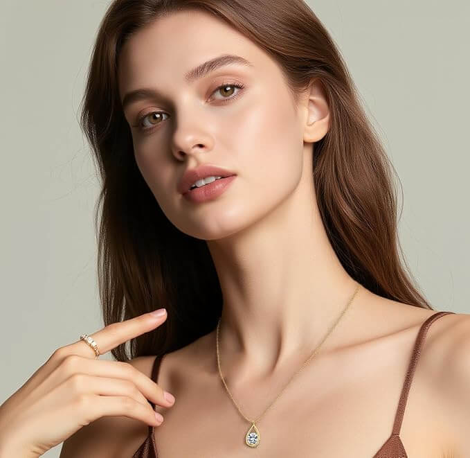 Twinkle Drop: 925 Silver CZ Teardrop Necklace
