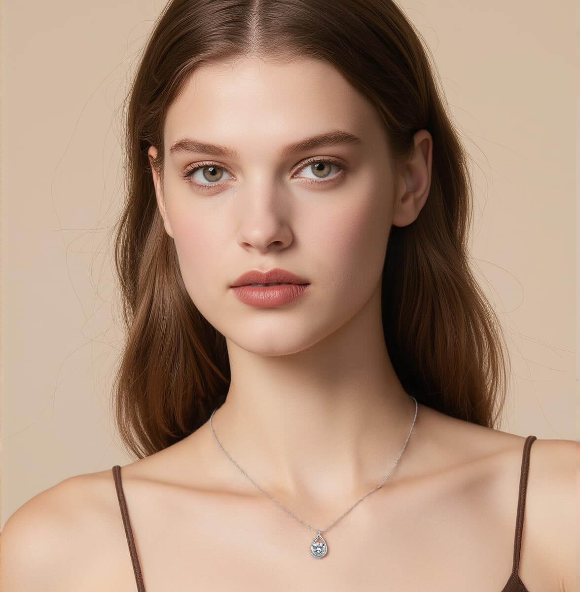 Twinkle Drop: 925 Silver CZ Teardrop Necklace