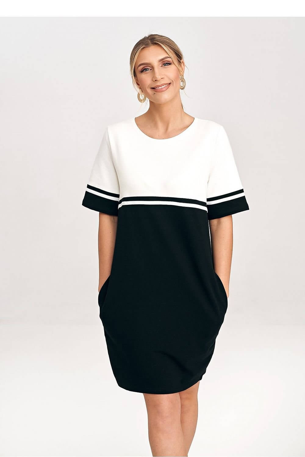 Two-Tone Bliss Effortless Cotton Mini Dress