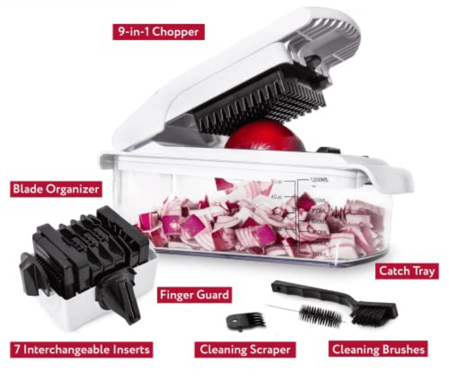 Vegetable Cutter & Slicer 9-in-1 Spiralizer Chopper