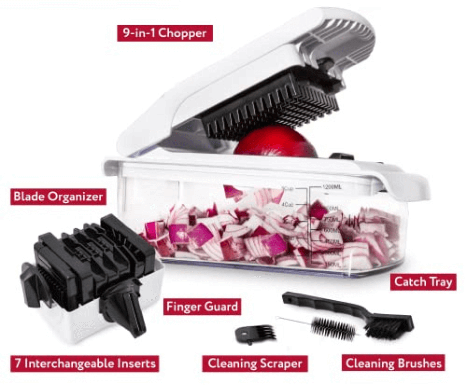 Vegetable Cutter & Slicer 9-in-1 Spiralizer Chopper
