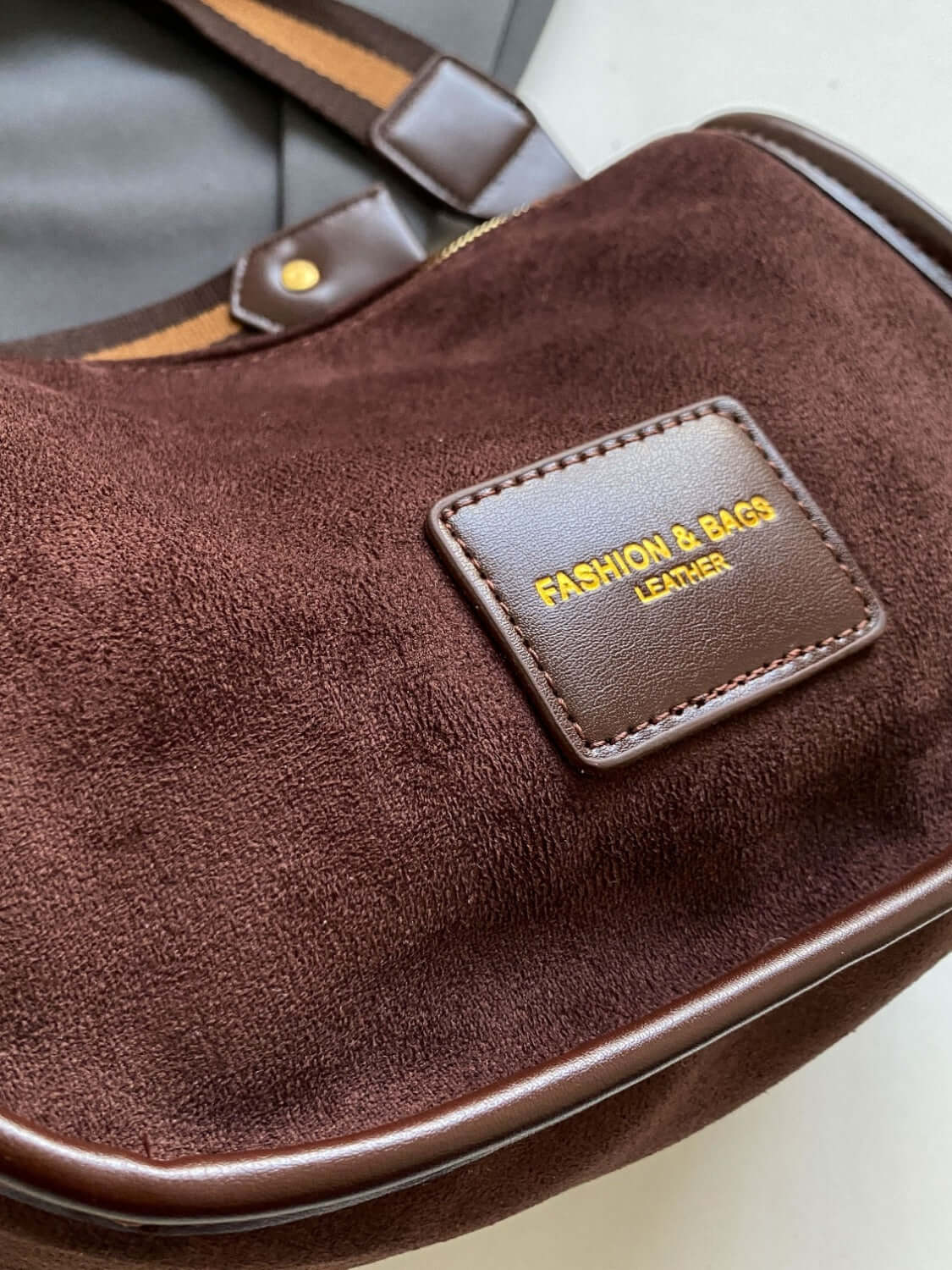 Versatile Suede Shoulder Bag with Adjustable Strap