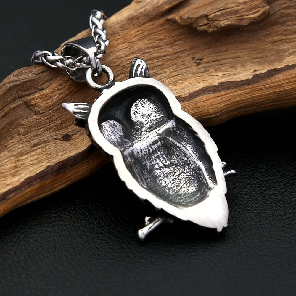 Viking Owl Pendant Necklace – Edgy Premium SS Jewelry