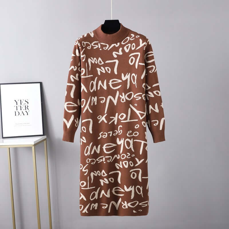 Warm Chic Straight Knit Sweater Dress for Women