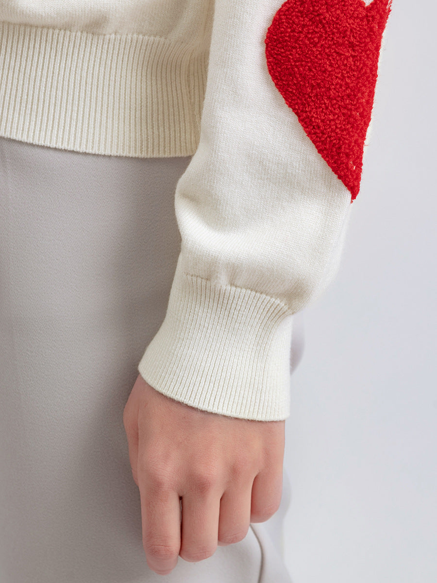 Warm Cozy Knit Sweater Red Heart Pattern
