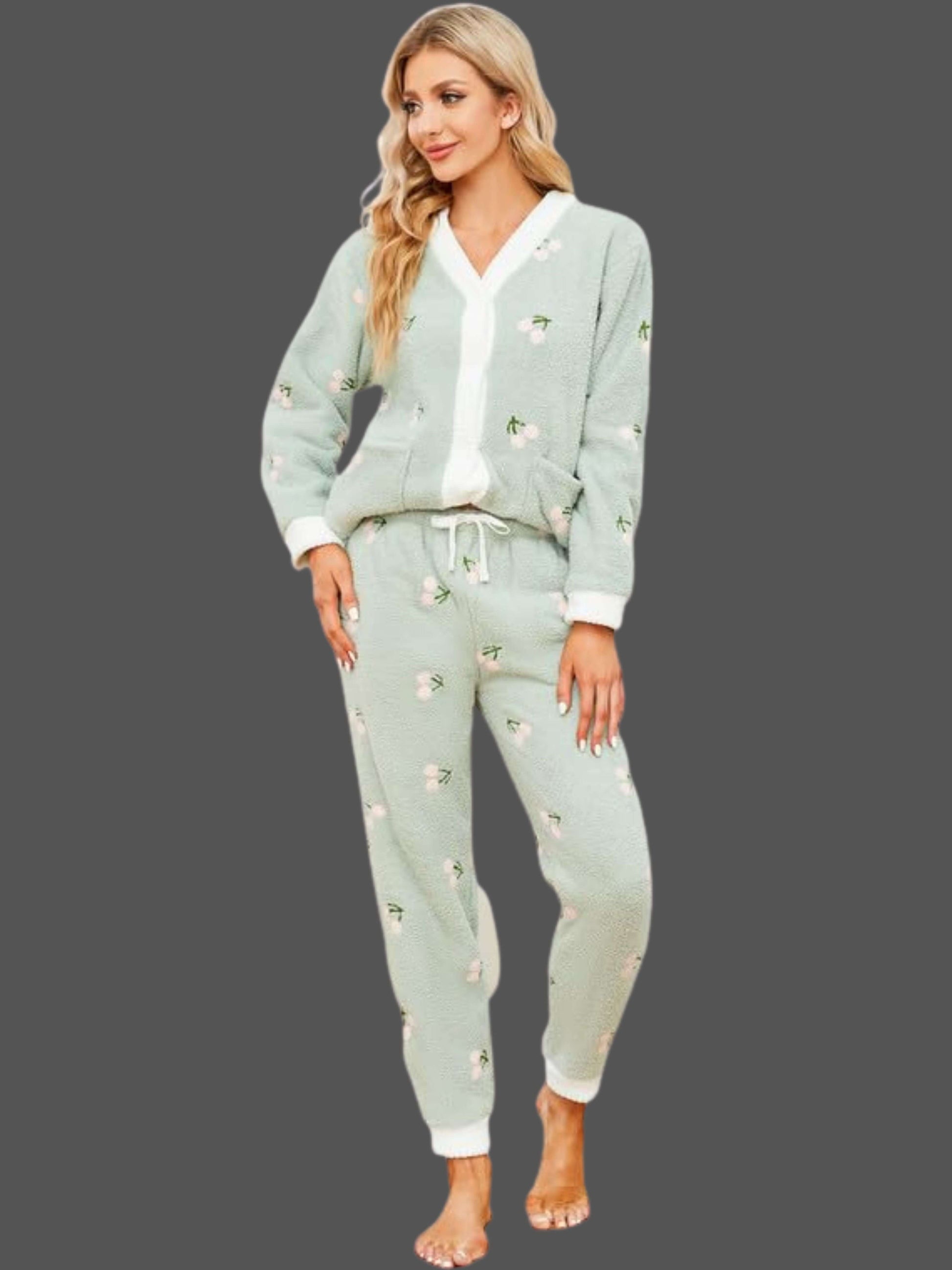 Warm & Fuzzy: Soft Plush 2-Piece Pajamas