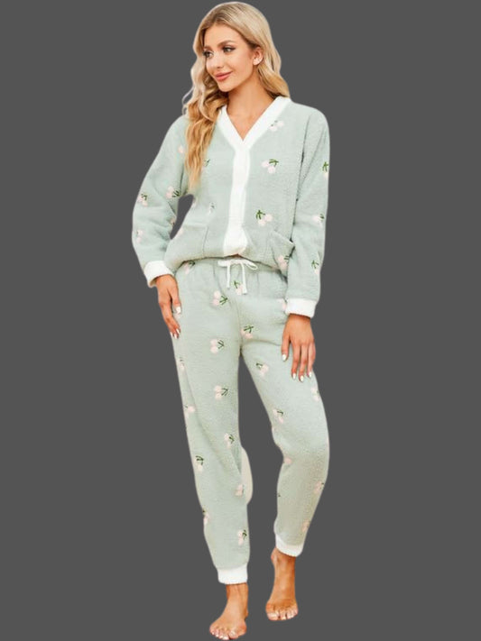 Warm & Fuzzy: Soft Plush 2-Piece Pajamas