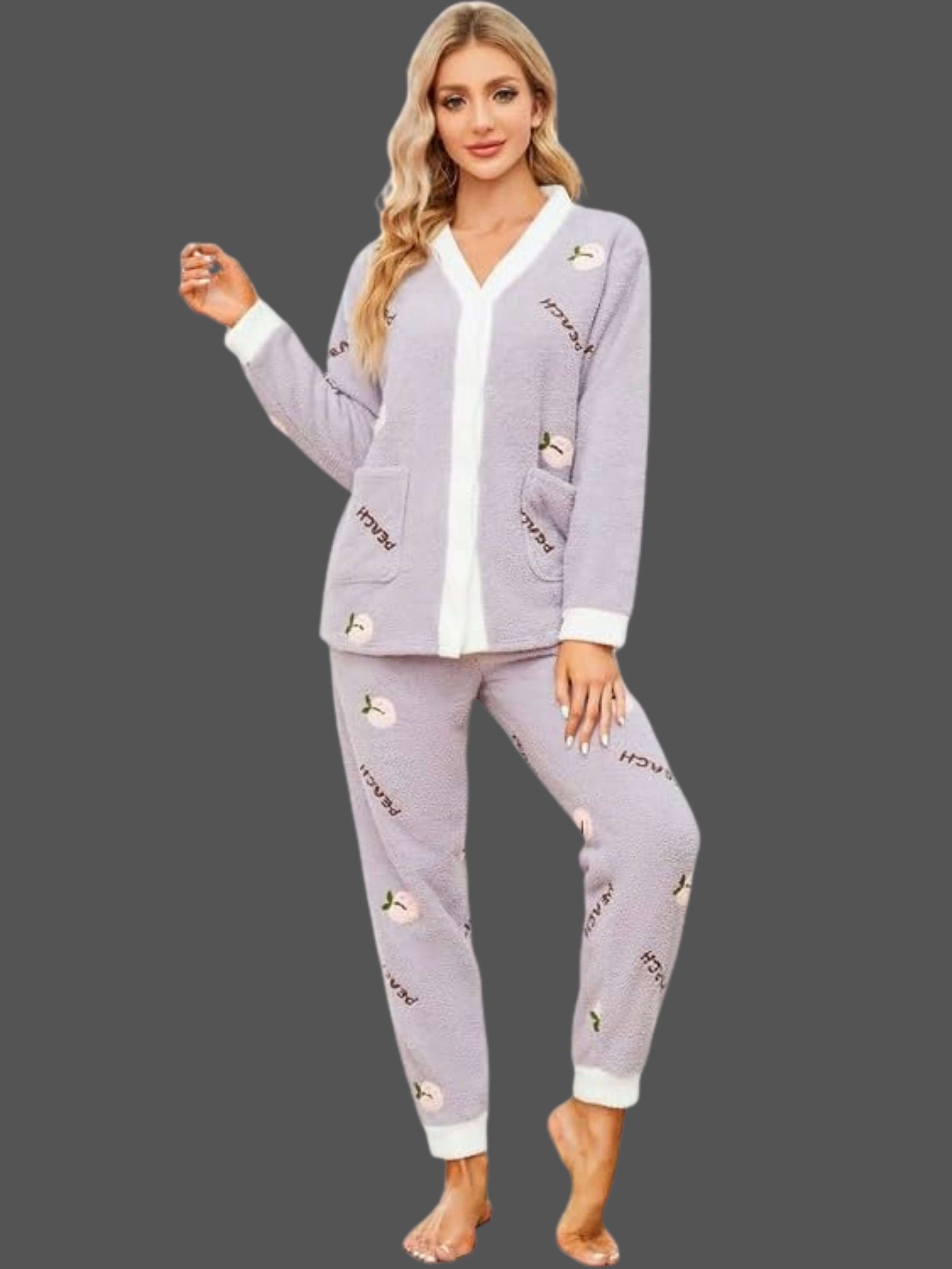 Warm & Fuzzy: Soft Plush 2-Piece Pajamas