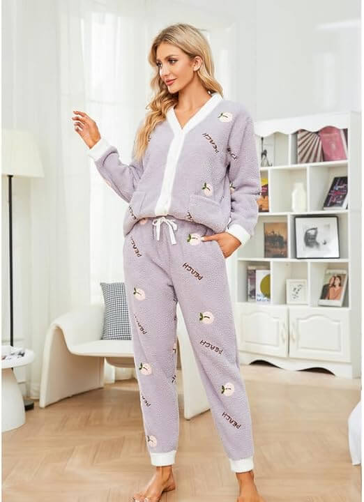 Warm & Fuzzy: Soft Plush 2-Piece Pajamas