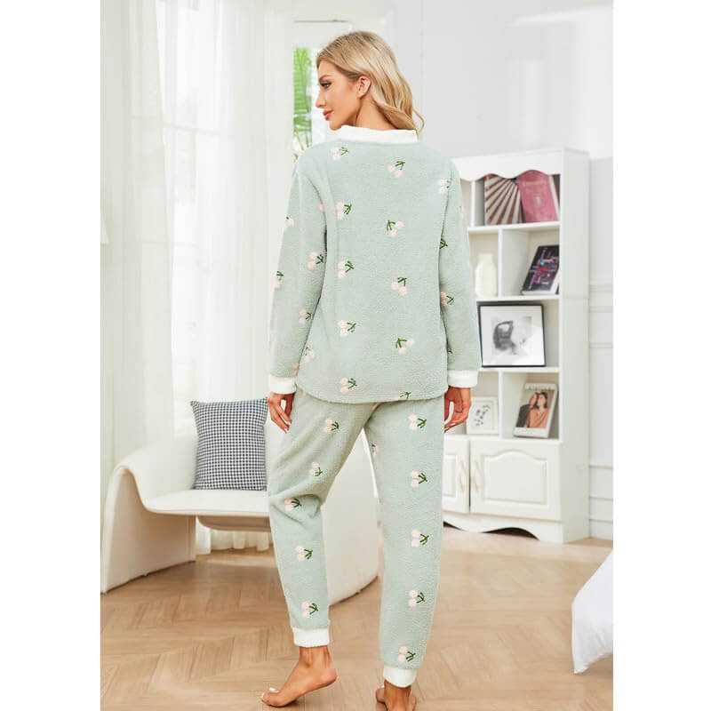 Warm & Fuzzy: Soft Plush 2-Piece Pajamas