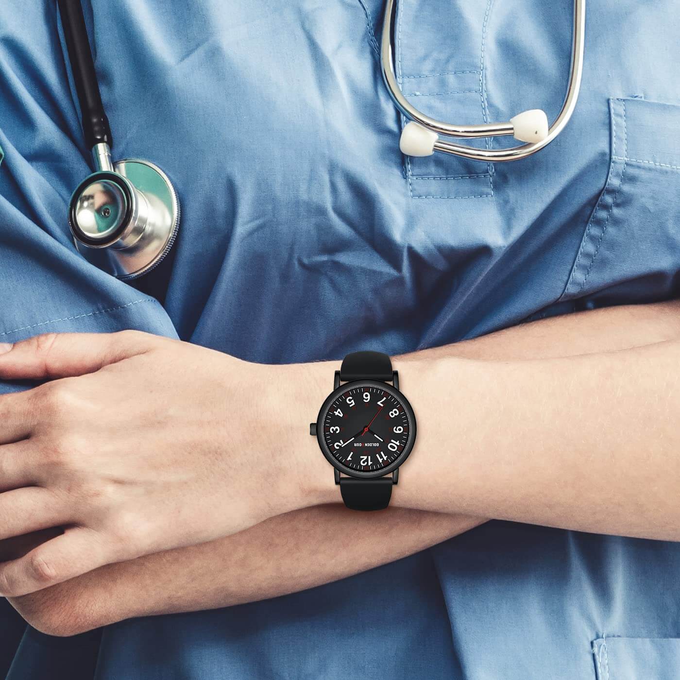 Waterproof Medical Watch with 24-Hour Easy-Read Dial