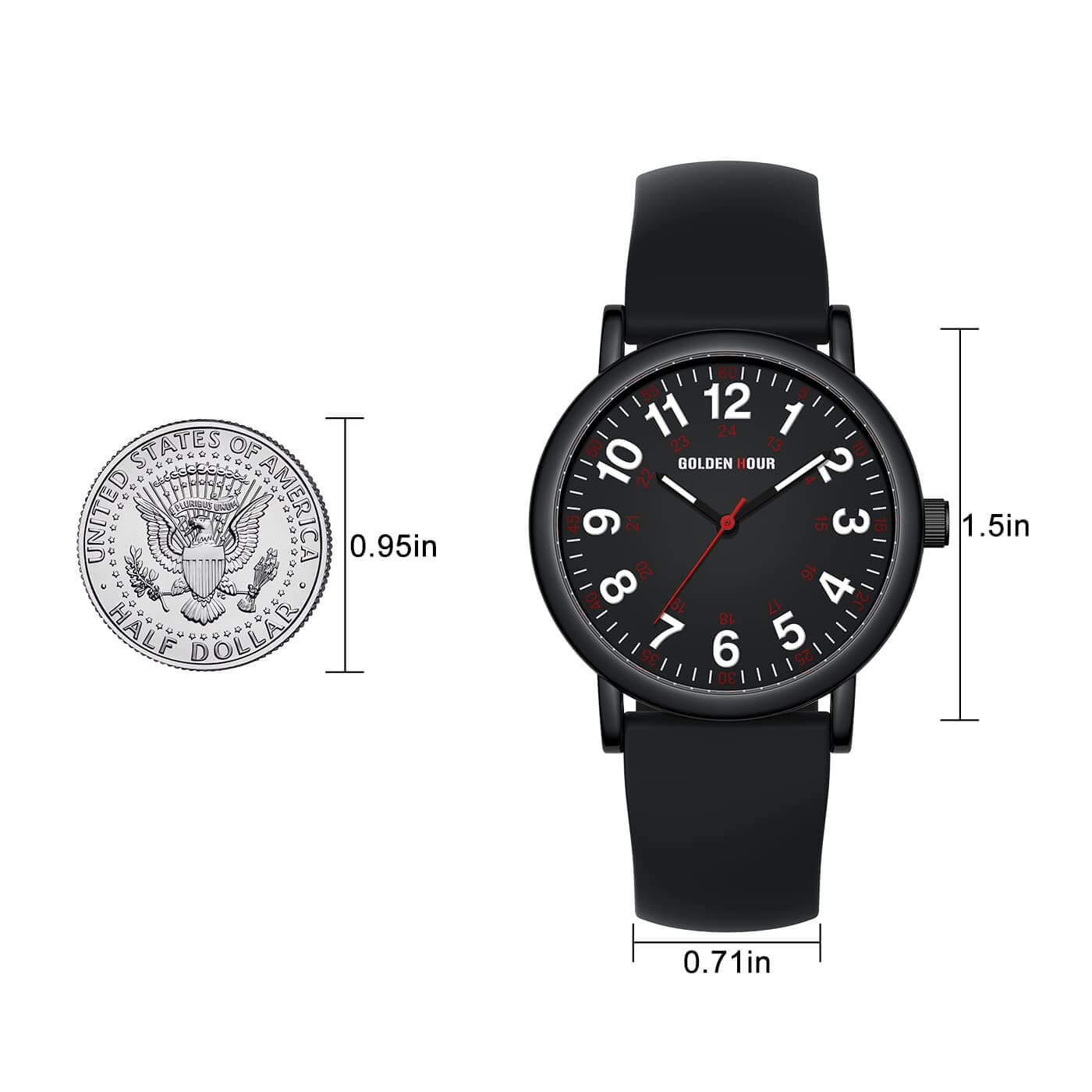 Waterproof Medical Watch with 24-Hour Easy-Read Dial