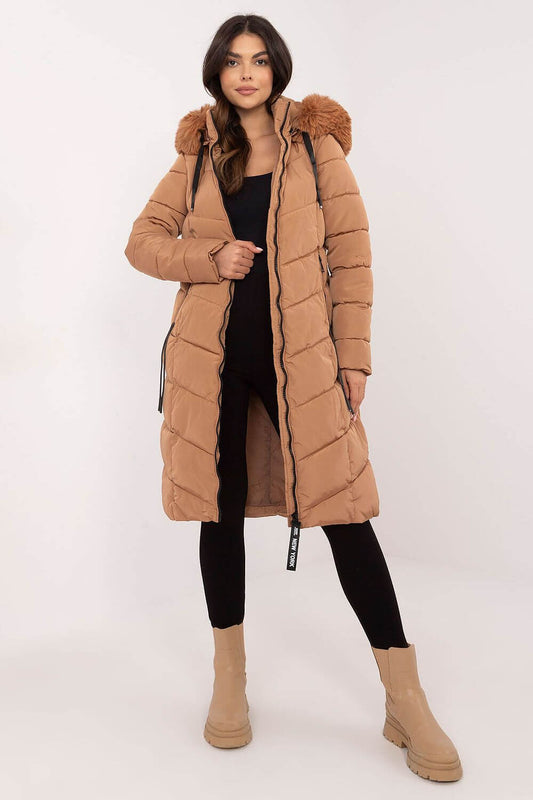 Winter Luxe Quilted Down Jacket with Detachable Fur Hood