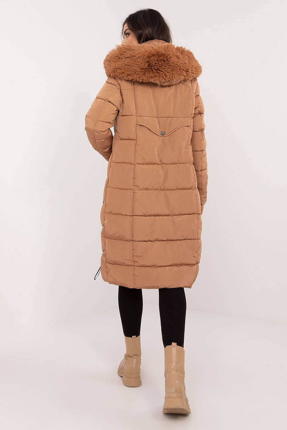 Winter Luxe Quilted Down Jacket with Detachable Fur Hood