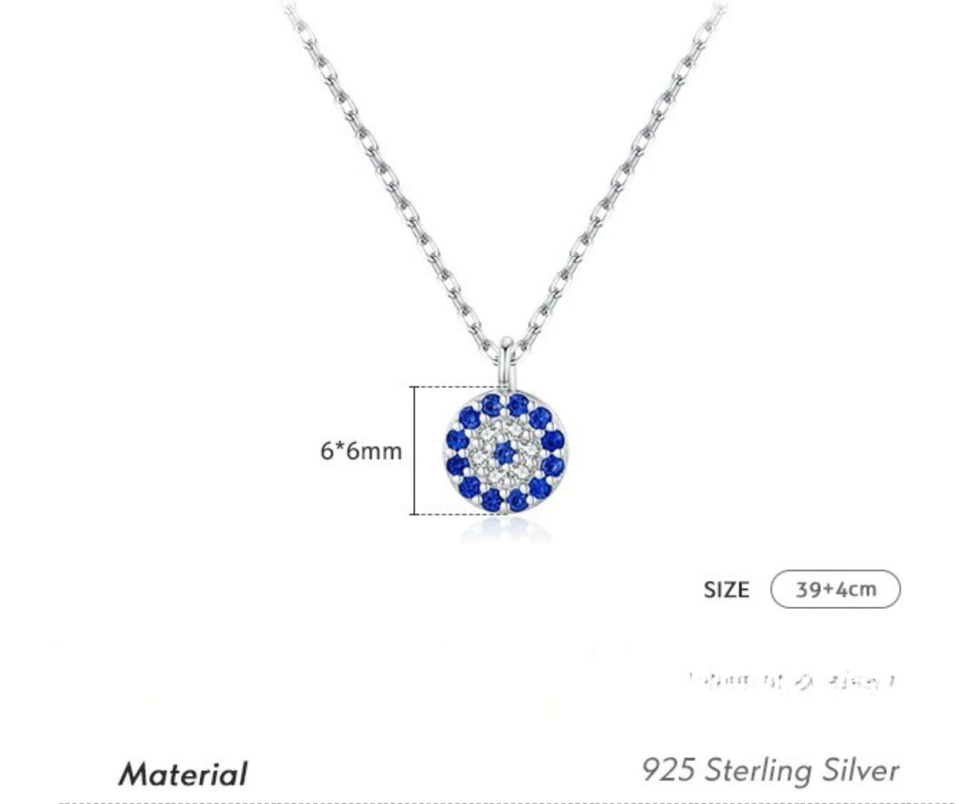 925 Sterling Silver Eye Pendant Necklace