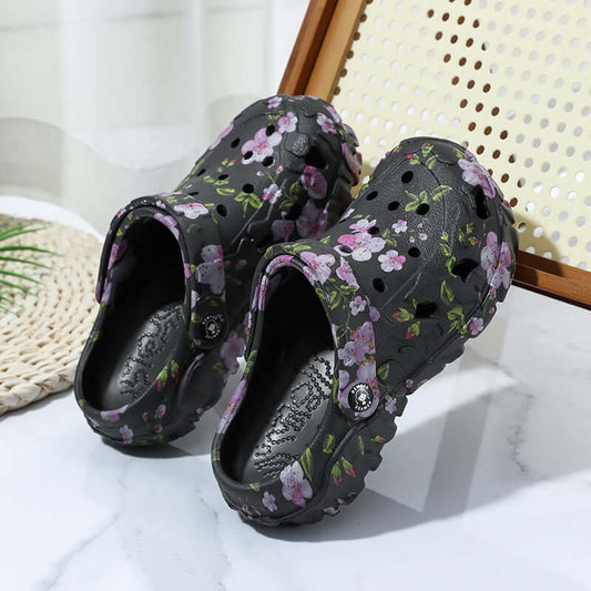 Women Floral EVA Platform Clogs Non Slip Garden Shoes