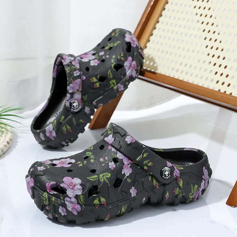 Women Floral EVA Platform Clogs Non Slip Garden Shoes